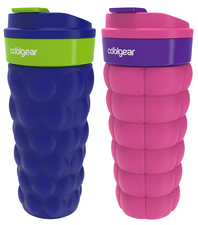 COOL GEAR 20oz Go Grip Coffee Mug, Texture Reusable Travel Cup, BPA-Free Lid, Comfortable Non-Slip Grip, Easy Sipping Design for  Beverages On the Go