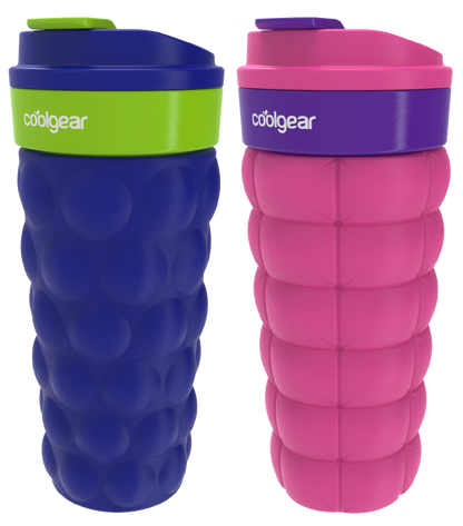 COOL GEAR 20oz Go Grip Coffee Mug, Texture Reusable Travel Cup, BPA-Free Lid, Comfortable Non-Slip Grip, Easy Sipping Design for  Beverages On the Go