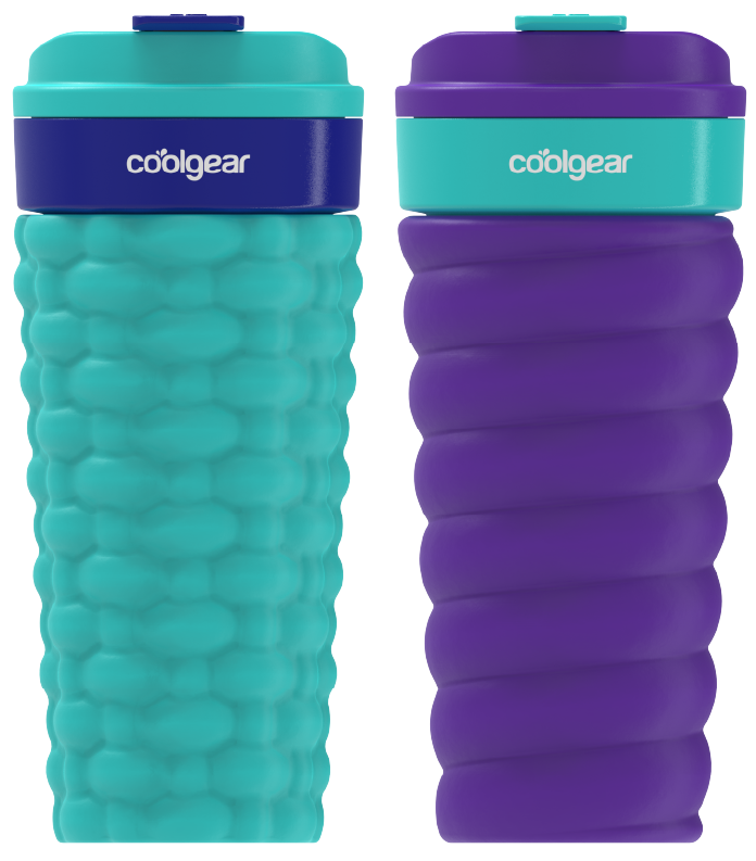 COOL GEAR 20oz Go Grip Coffee Mug, Texture Reusable Travel Cup, BPA-Free Lid, Comfortable Non-Slip Grip, Easy Sipping Design for  Beverages On the Go