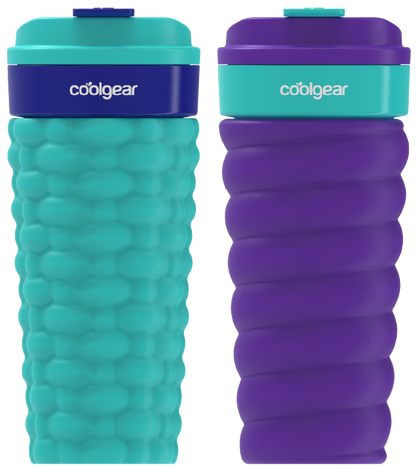 COOL GEAR 20oz Go Grip Coffee Mug, Texture Reusable Travel Cup, BPA-Free Lid, Comfortable Non-Slip Grip, Easy Sipping Design for  Beverages On the Go