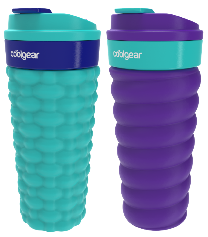 COOL GEAR 20oz Go Grip Coffee Mug, Texture Reusable Travel Cup, BPA-Free Lid, Comfortable Non-Slip Grip, Easy Sipping Design for  Beverages On the Go