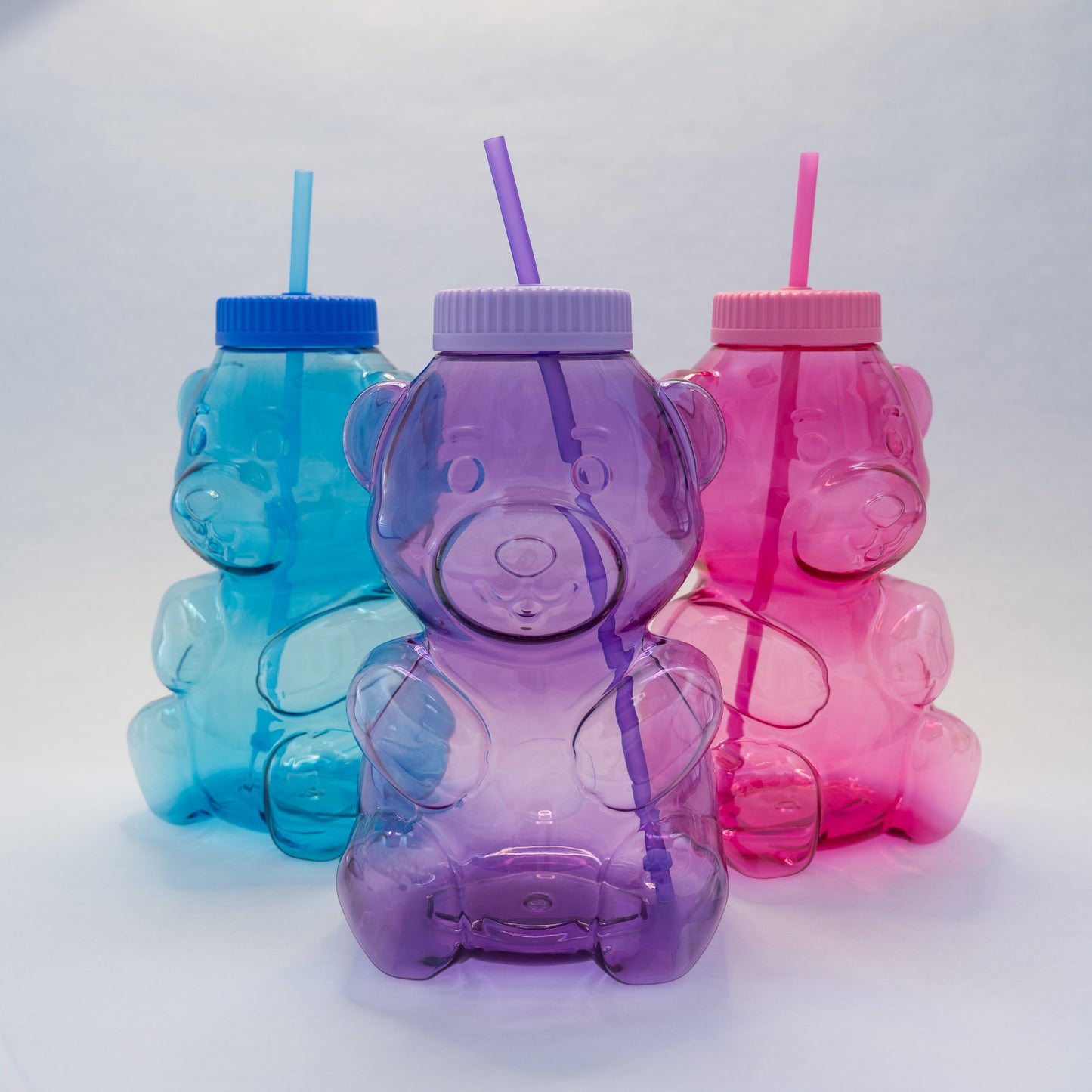 COOL GEAR 64 oz Yummy Bear Water Bottle, Reusable Bottle with Straw Lid, BPA Free