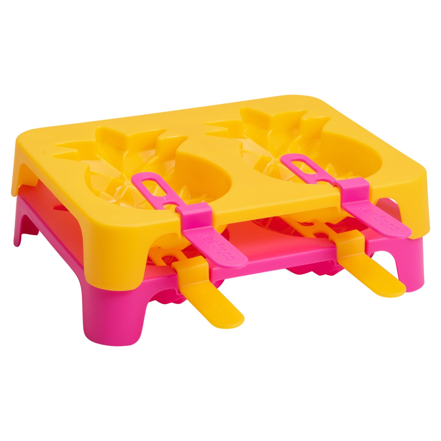 COOL GEAR 2-Pack Stackable Ice Pop Trays | 8 Total Jumbo DIY Popsicle Molds | Dishwasher Safe, Easy to use, & Reusable | Create Fun, Homemade, Summer Frozen Treats with Juice, Yogurt, Smoothies
