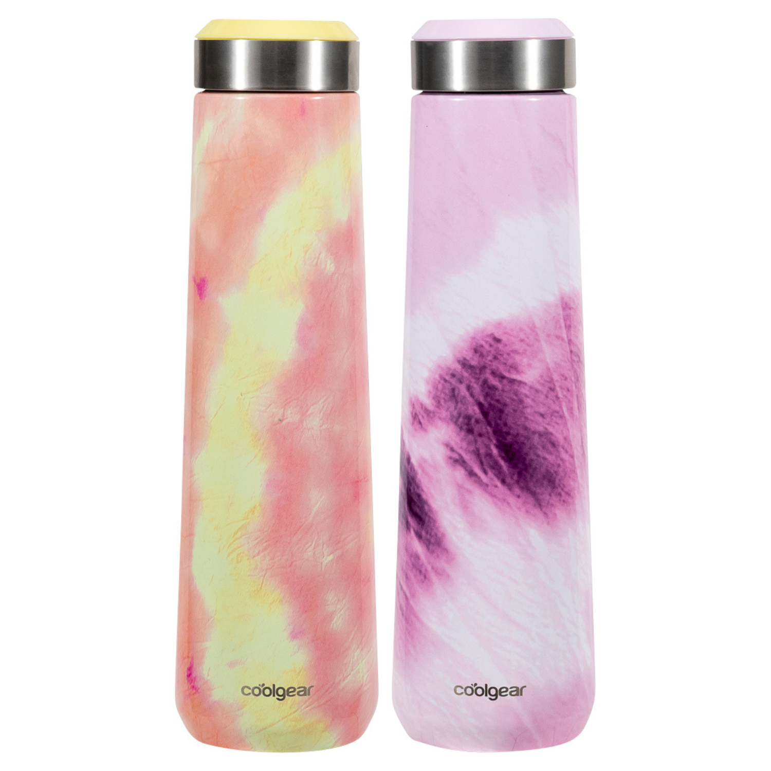 2 Pack COOL GEAR Saturn 24oz Stainless Steel Water Bottle | Silicone  Tension Strap Tumbler