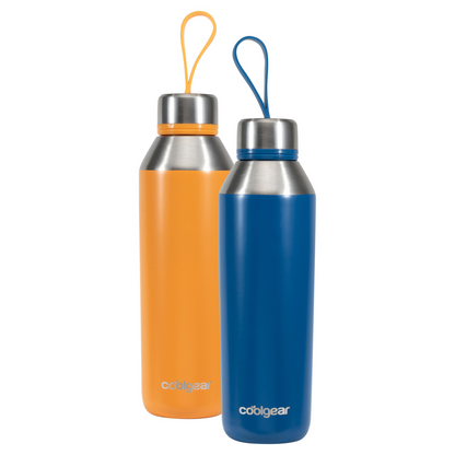 2 Pack COOL GEAR Saturn 24oz Stainless Steel Water Bottle | Silicone  Tension Strap Tumbler