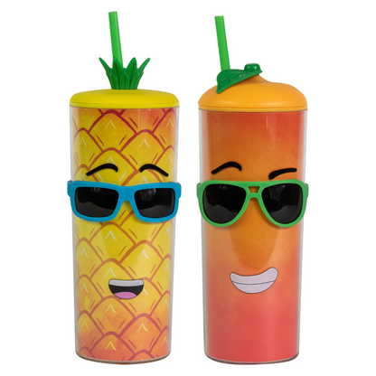 straw goggles COOL GEAR 2-Pack 20 oz Shady Fruit Tumbler with Pressure Fit Lid and S – Cool Gear