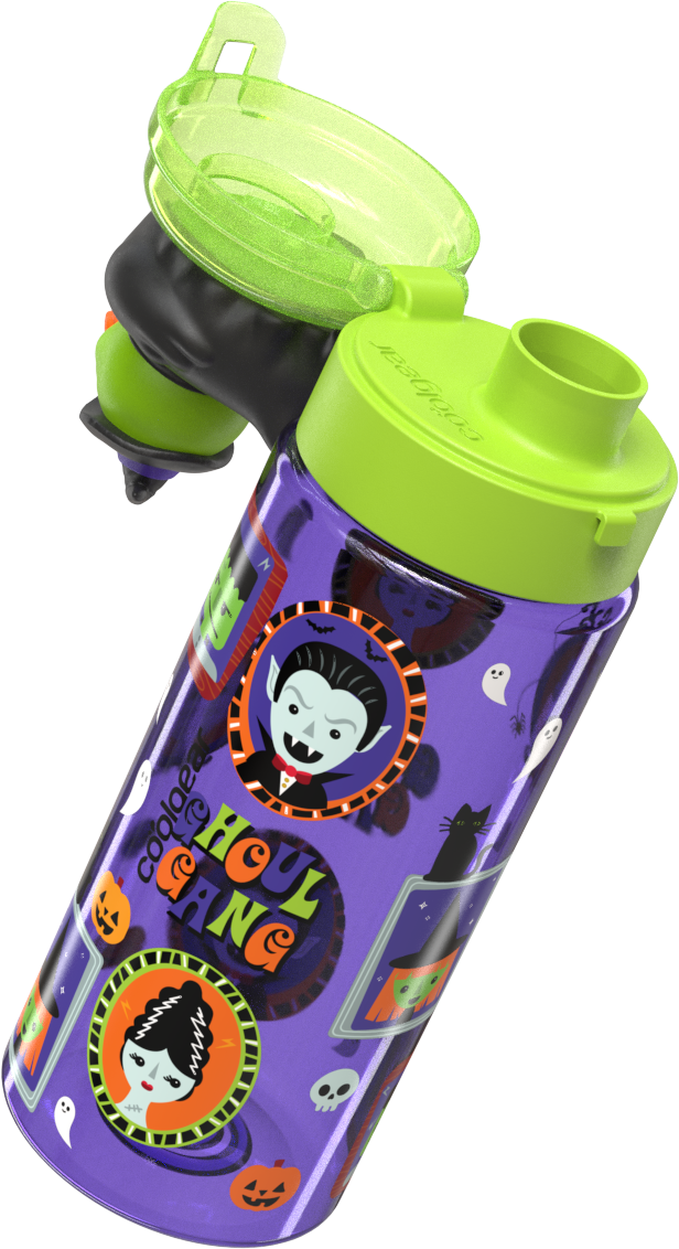 COOL GEAR Pop Topper Tumbler with Straw, Mix-and-Match Character Topper, BPA Free Reusable Cup
