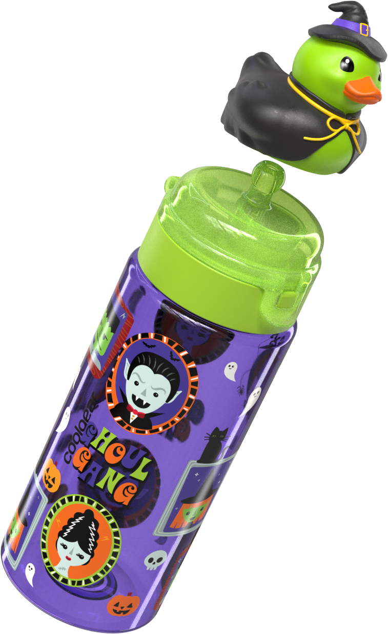 COOL GEAR Pop Topper Tumbler with Straw, Mix-and-Match Character Topper, BPA Free Reusable Cup