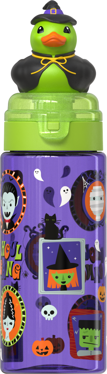 COOL GEAR Pop Topper Tumbler with Straw, Mix-and-Match Character Topper, BPA Free Reusable Cup