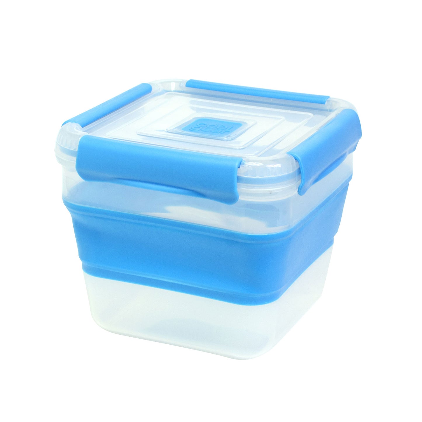 COOL GEAR 3-Pack Collapsible 7.5 Cup Square Food Container | Dishwasher and Microwave Safe | Perfect for On The Go Lunches and Leftovers | Expands to Hold 2x More | Air Tight Snaps Keeps Food Fresh