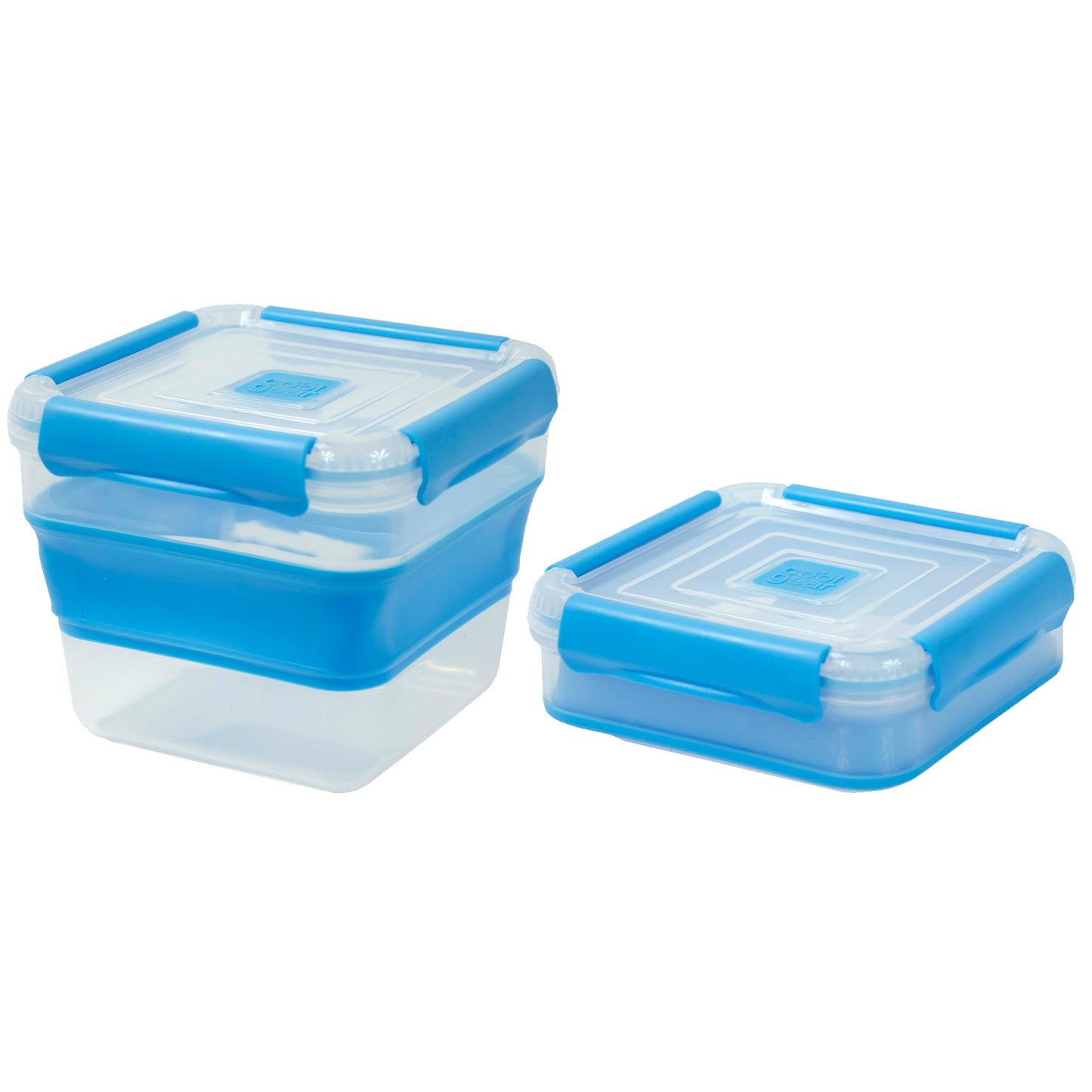 COOL GEAR 3-Pack Collapsible 7.5 Cup Square Food Container | Dishwasher and Microwave Safe | Perfect for On The Go Lunches and Leftovers | Expands to Hold 2x More | Air Tight Snaps Keeps Food Fresh