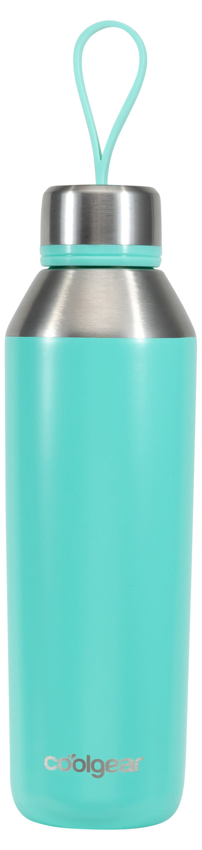 Cool Gear 2-Pack Stainless Steel Double Walled Vacuum Insulated Tyler Water Bottle, with Threaded Loop Lid, 17 Ounce