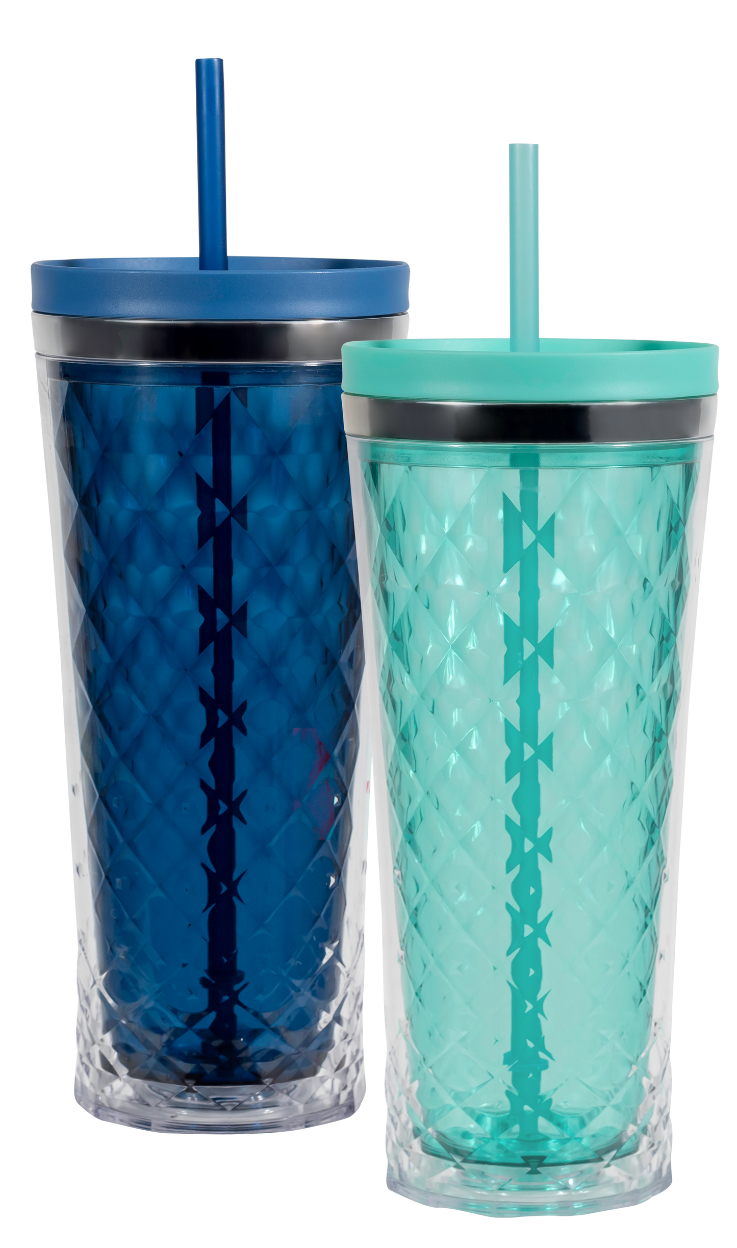 2 Pack COOL GEAR 20 oz ARC TRIFACAL Chiller with Straw