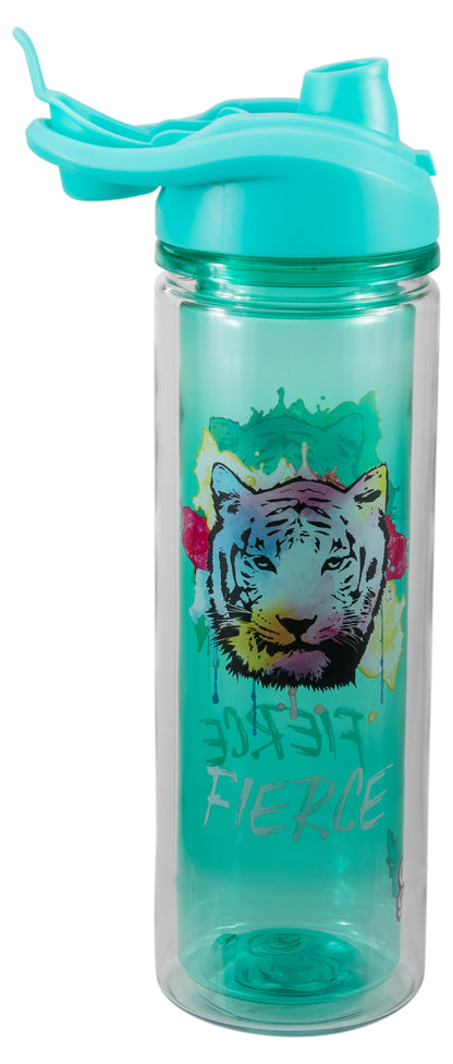 COOL GEAR 2-Pack 20 oz Essence Chugger Water Bottle with Wide Mouth & Flip Cap Design - Unicorn/Leaves