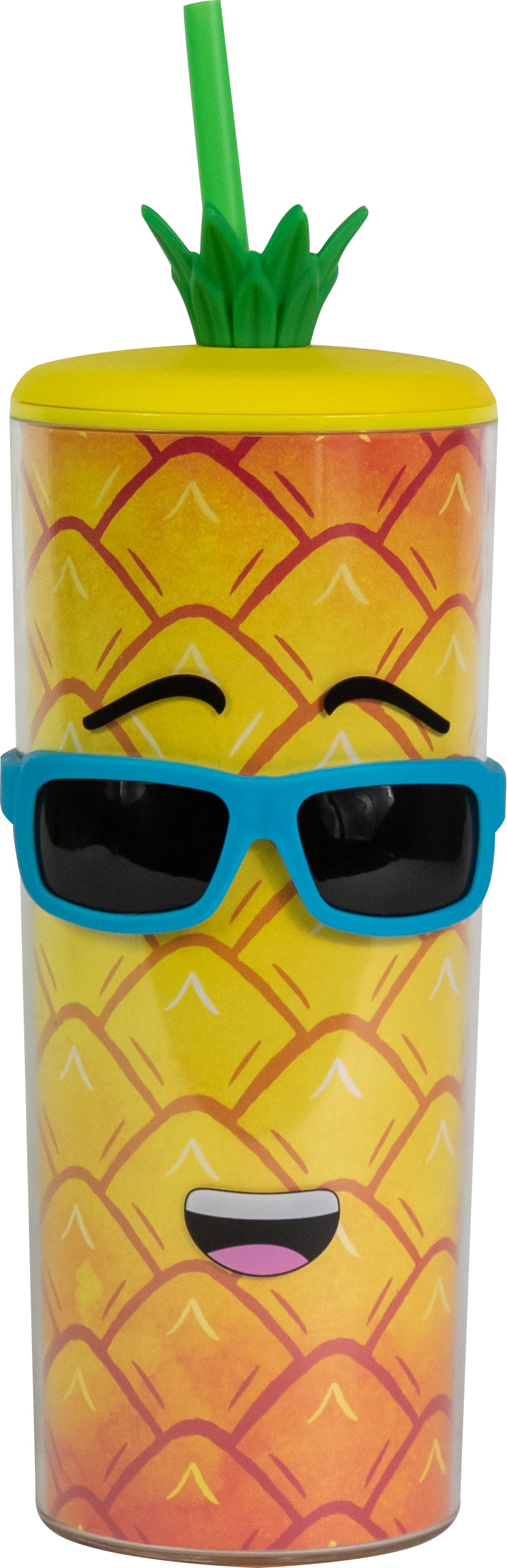 Cool Gear Shady Fruit Tumbler with Pressure Fit Lid and Straw Included, 20 Ounce