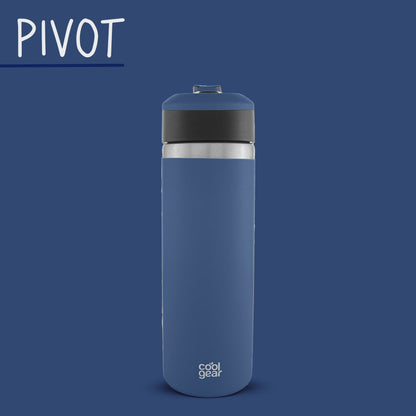 2 Pack COOL GEAR System Pivot 22oz Stainless Steel Water Bottle | Silicone Tension Strap Water Bottle