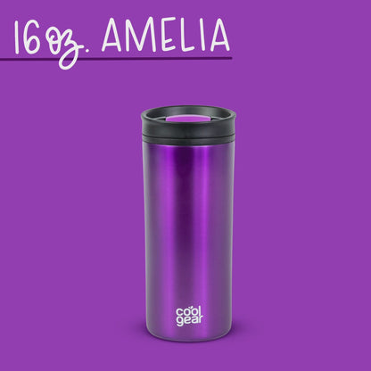2 Pack COOL GEAR 16 oz Amelia Coffee Travel Mug with Spill Resistant Slider Lid
